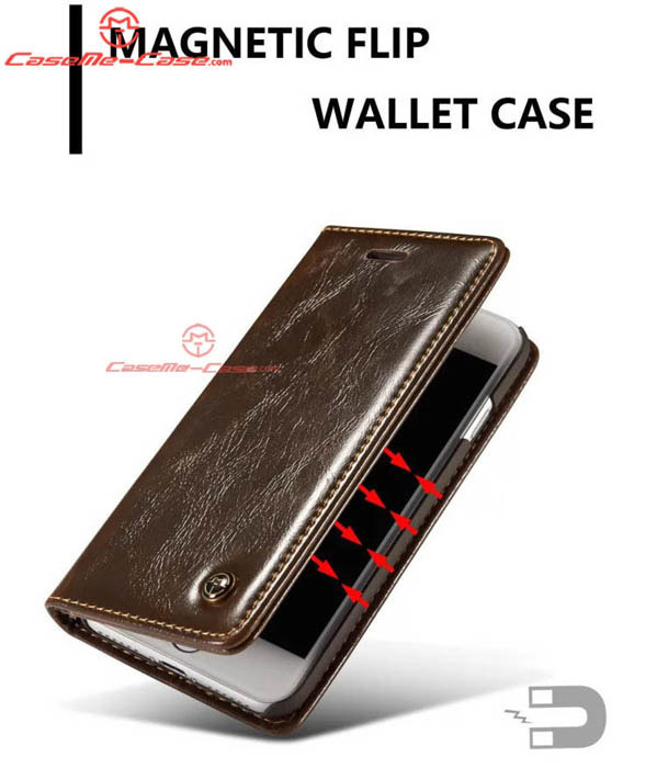 CaseMe iPhone 8 Wallet Magnetic Flip Stand Leather Case