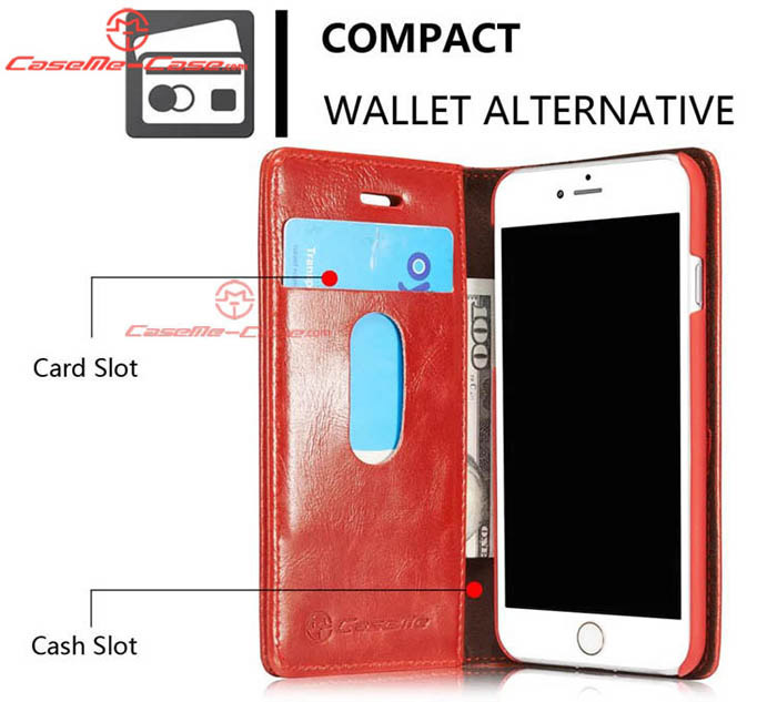 CaseMe iPhone 8 Wallet Magnetic Flip Stand Leather Case