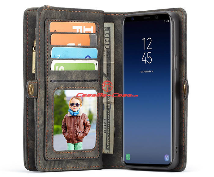 CaseMe Samsung Galaxy S9 Zipper Wallet Magnetic Detachable 2 in 1 Folio Case