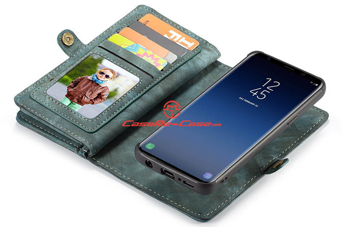 CaseMe Samsung Galaxy S9 Zipper Wallet Magnetic Detachable 2 in 1 Folio Case