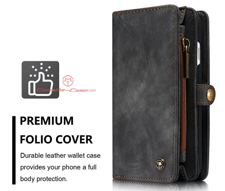 CaseMe iPhone 8 Detachable 2 in 1 Zipper Wallet Folio Case