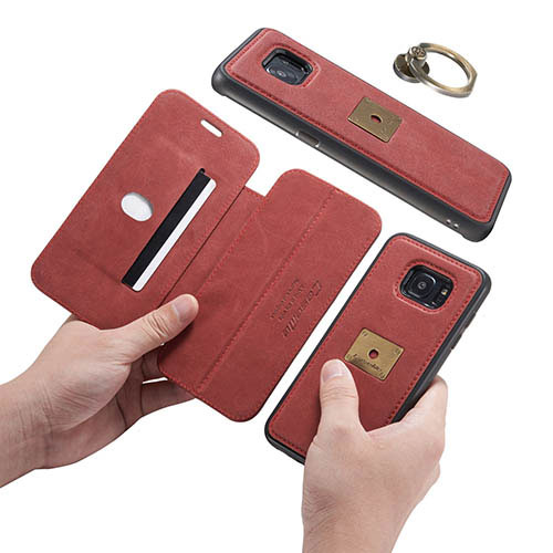 CaseMe Samsung Galaxy S7 Wallet Case Detachable Magnetic Finger Ring Back Cover