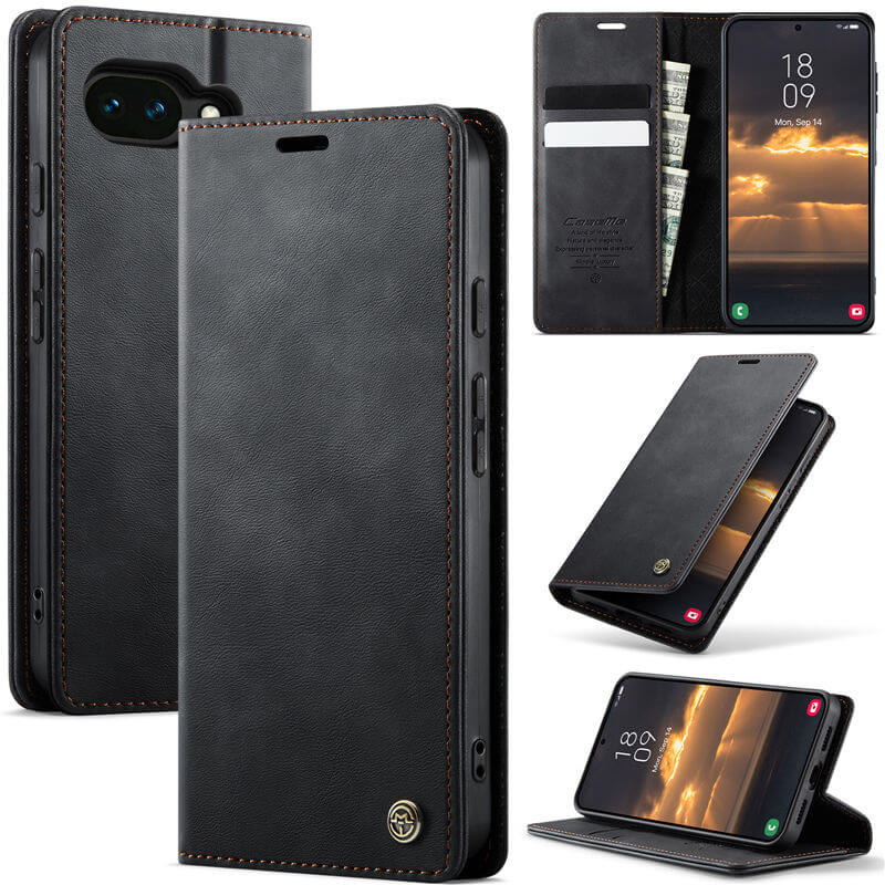 CaseMe Google Pixel 10A RFID Wallet Case with Magnetic Closure Black