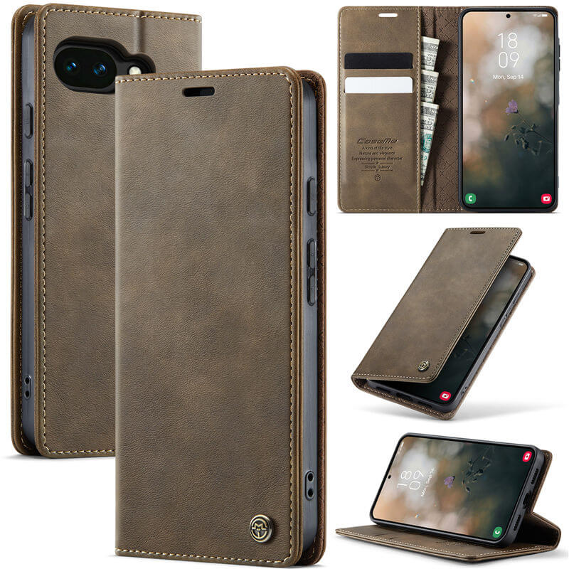 CaseMe Google Pixel 10A RFID Wallet Case with Magnetic Closure Coffee