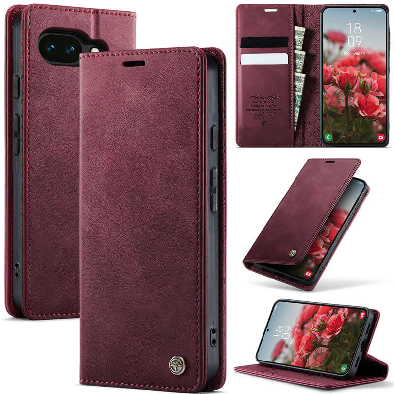CaseMe Google Pixel 10A RFID Wallet Case with Magnetic Closure Red