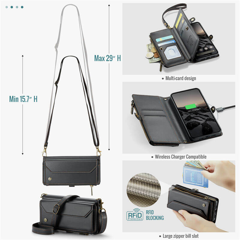 CaseMe Google Pixel 10A Wallet RFID Blocking Crossbody Phone Case