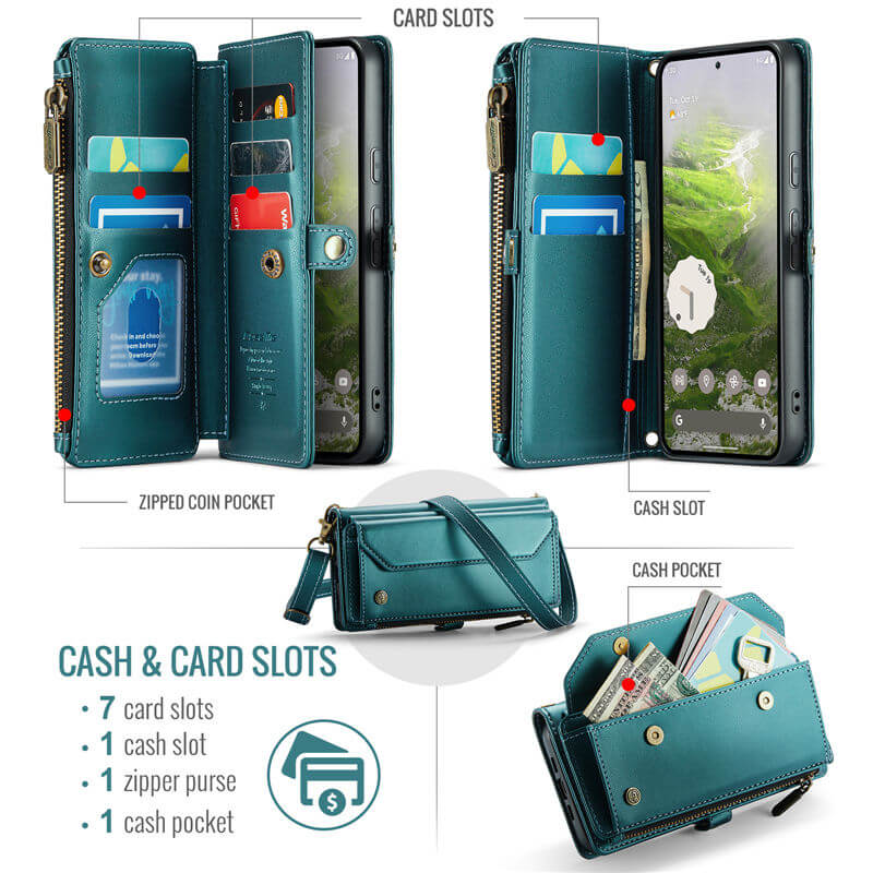 CaseMe Google Pixel 10A Wallet RFID Blocking Crossbody Phone Case