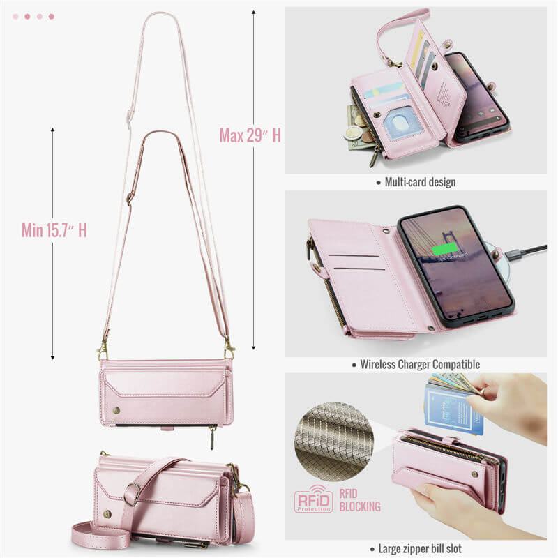 CaseMe Google Pixel 10A Wallet RFID Blocking Crossbody Phone Case