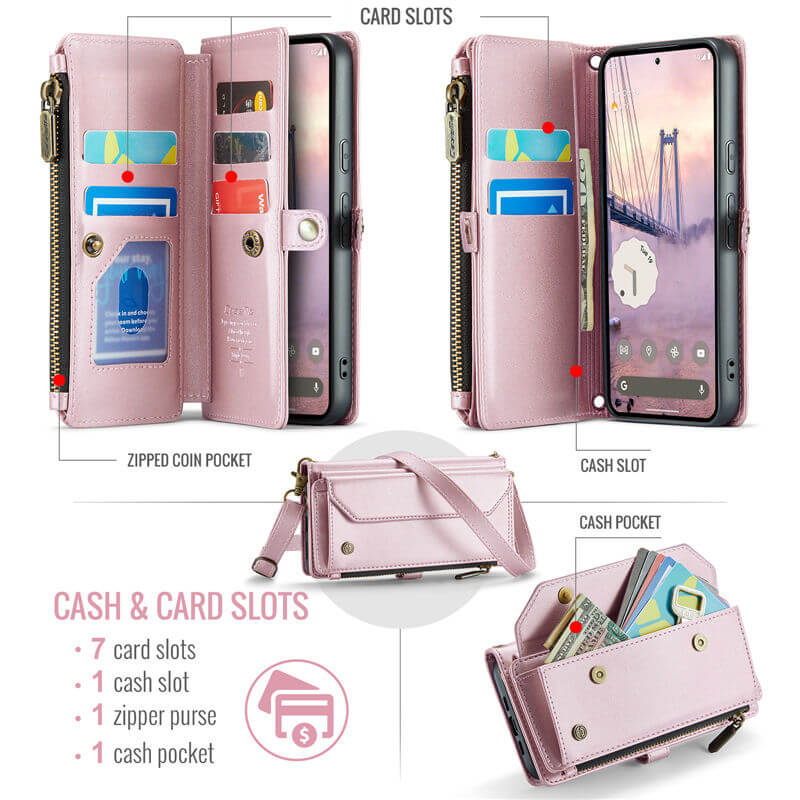 CaseMe Google Pixel 10A Wallet RFID Blocking Crossbody Phone Case