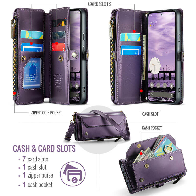 CaseMe Google Pixel 10A Wallet RFID Blocking Crossbody Phone Case