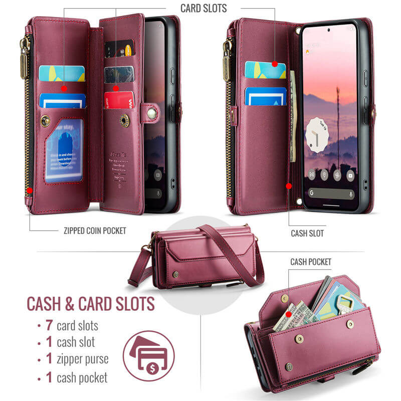 CaseMe Google Pixel 10A Wallet RFID Blocking Crossbody Phone Case