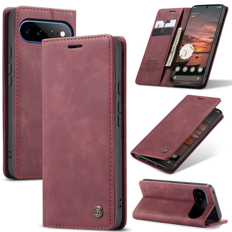 CaseMe Google Pixel 11 Pro XL Suede Leather Wallet Case Red
