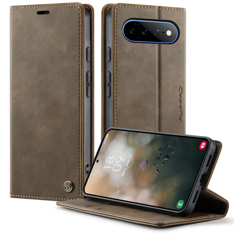 CaseMe Google Pixel 11 Pro XL Magnetic Wallet Case with RFID Blocking Coffee