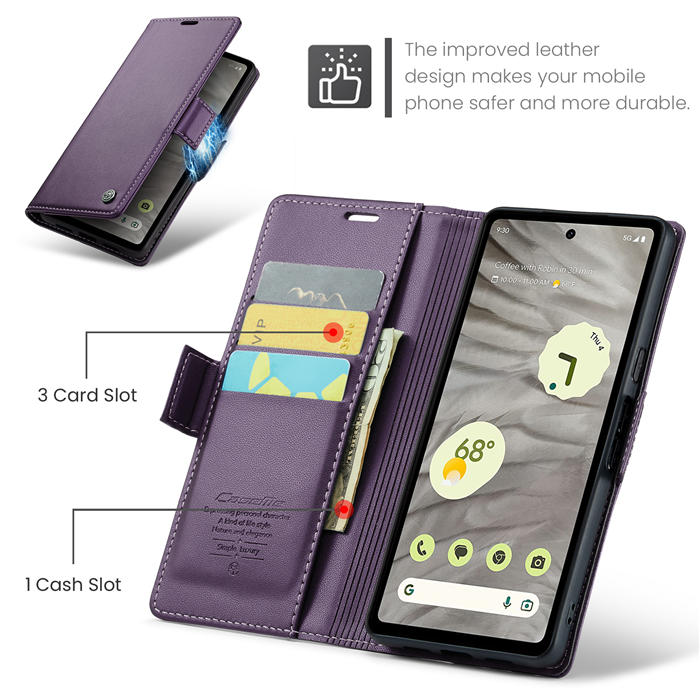 CaseMe Google Pixel 7A Wallet RFID Blocking Magnetic Buckle Case