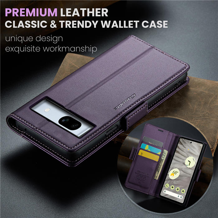 CaseMe Google Pixel 7A Wallet RFID Blocking Magnetic Buckle Case