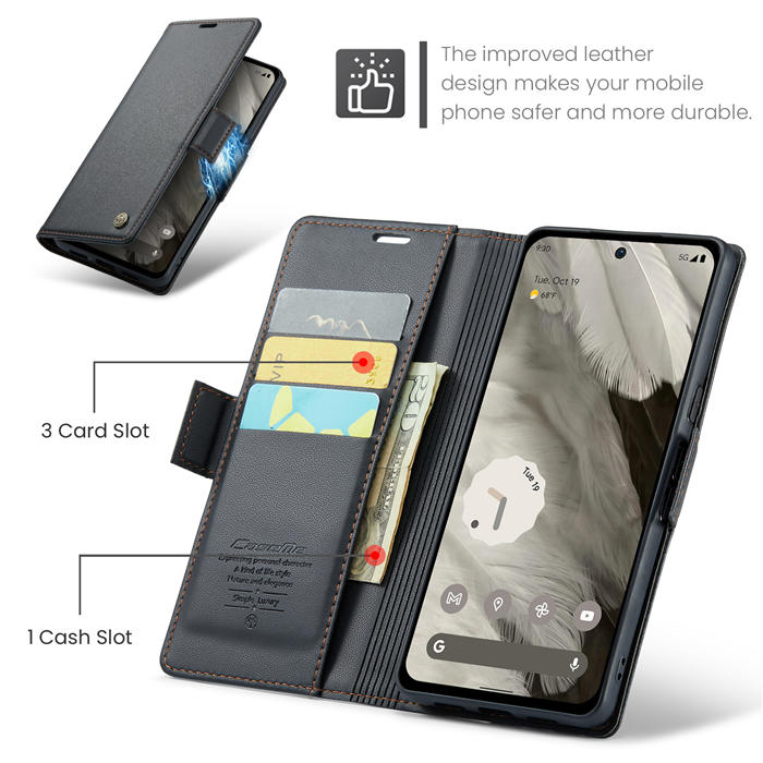 CaseMe Google Pixel 8 Wallet RFID Blocking Magnetic Buckle Case