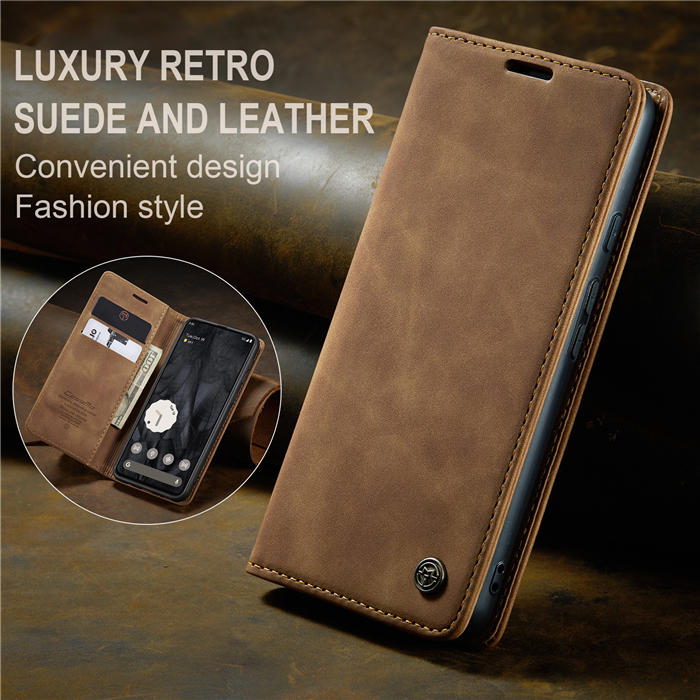 CaseMe Google Pixel 8 Pro Wallet kickstand Magnetic Leather Case with Wrist Strap
