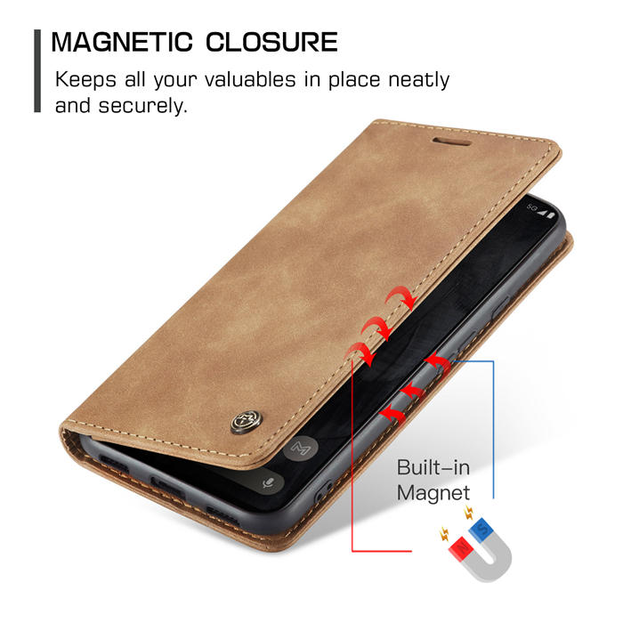CaseMe Google Pixel 8 Pro Wallet kickstand Magnetic Leather Case with Wrist Strap