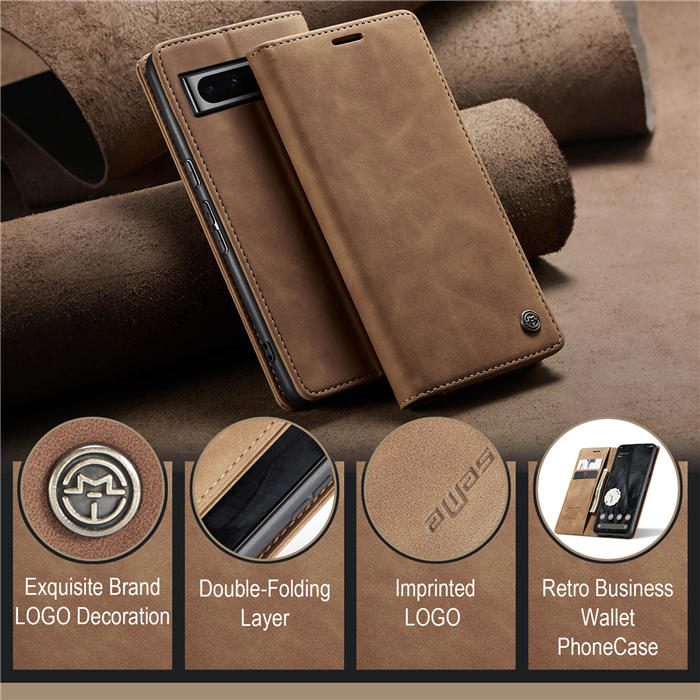 CaseMe Google Pixel 8 Pro Wallet kickstand Magnetic Leather Case with Wrist Strap