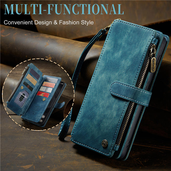 CaseMe Google Pixel 8 Pro Wallet kickstand Magnetic Leather Case with Wrist Strap