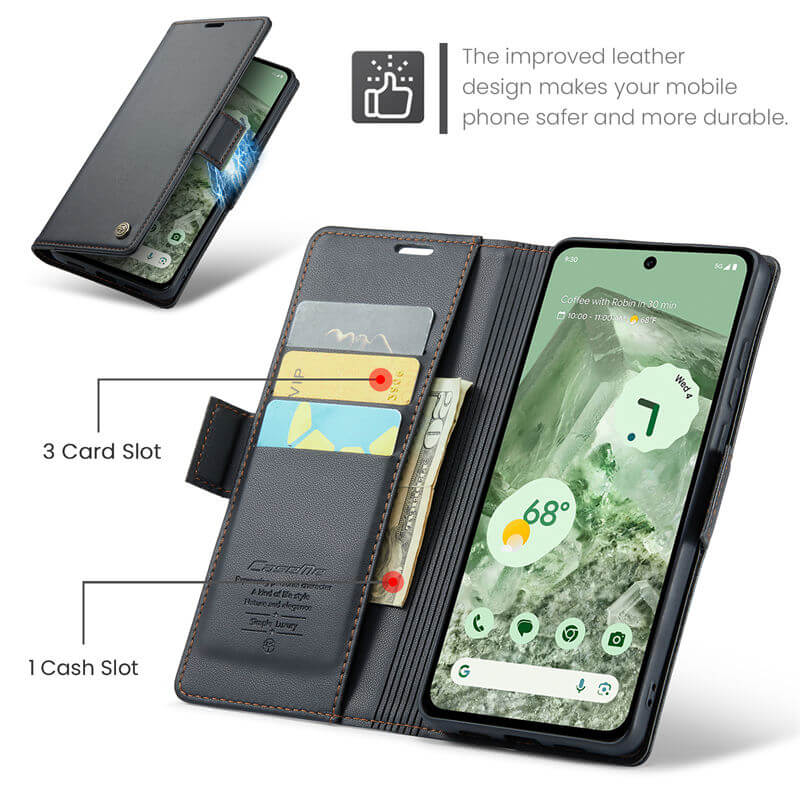 CaseMe Google Pixel 8A Wallet RFID Blocking Case