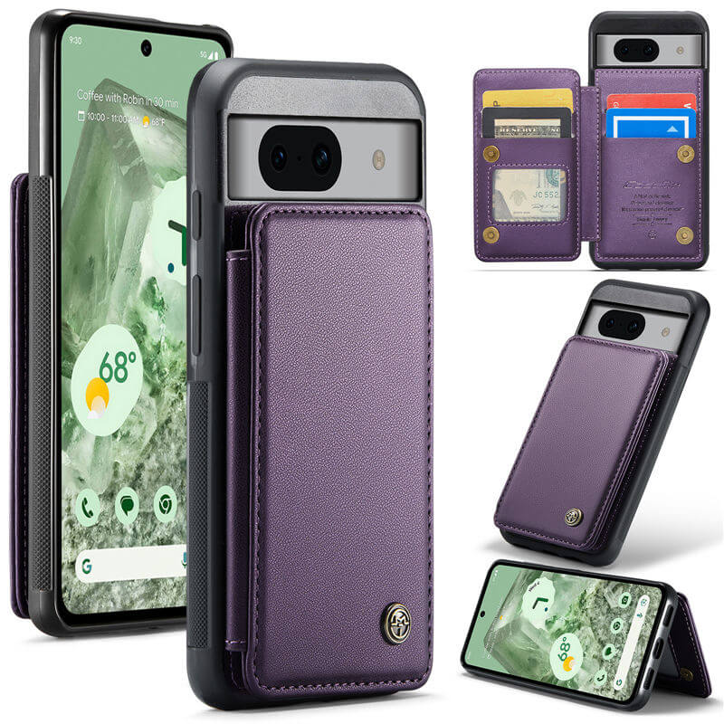 CaseMe Google Pixel 8A RFID Blocking Card Holder Case Purple