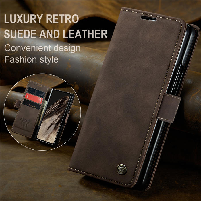 CaseMe Google Pixel Fold Wallet Kickstand Leather Case with Wrist Strap