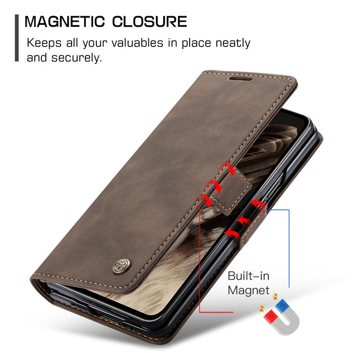 CaseMe Google Pixel Fold Wallet Kickstand Leather Case with Wrist Strap