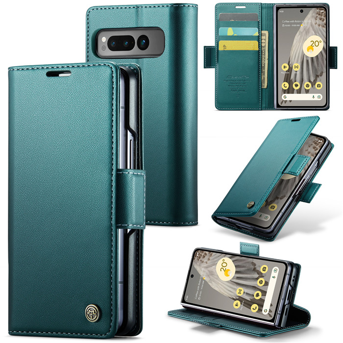 CaseMe Google Pixel Fold Wallet RFID Blocking Magnetic Buckle Case Green