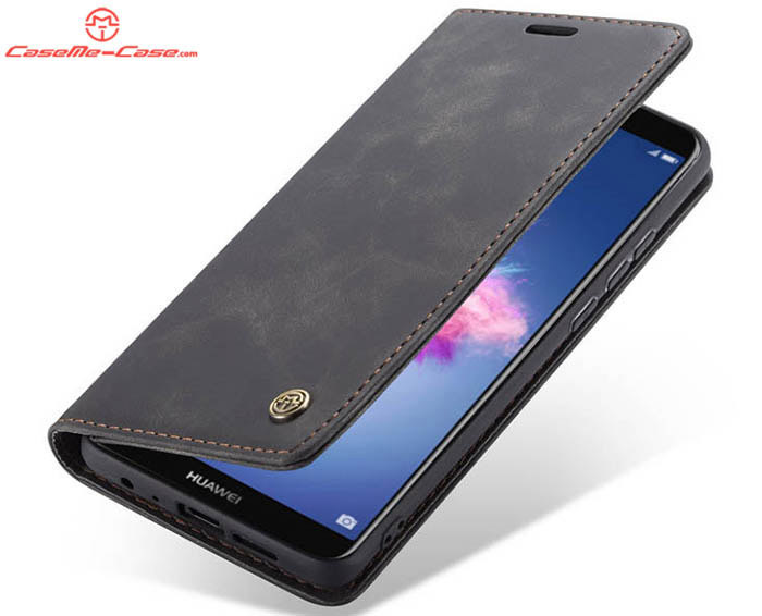 CaseMe Huawei P Smart Retro Wallet Kickstand Magnetic Flip Leather Case