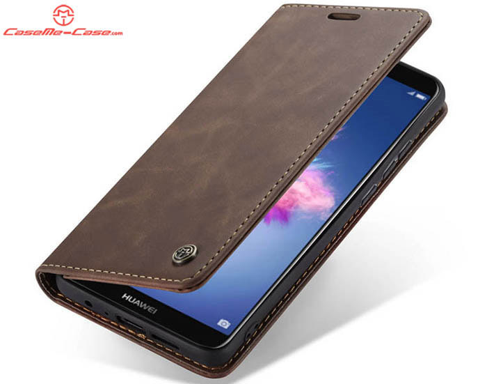 CaseMe Huawei P Smart Retro Wallet Kickstand Magnetic Flip Leather Case