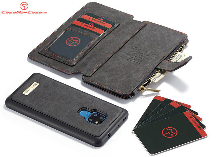 CaseMe Huawei Mate 20 Zipper Wallet Magnetic Detachable 2 in 1 Folio Flip Case