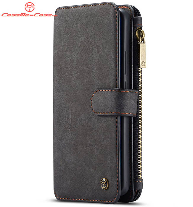 CaseMe Huawei Mate 20 Pro Zipper Wallet Magnetic Detachable 2 in 1 Folio Flip Case