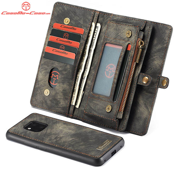 CaseMe Huawei Mate 20 Pro Zipper Wallet Magnetic Detachable 2 in 1 Folio Case