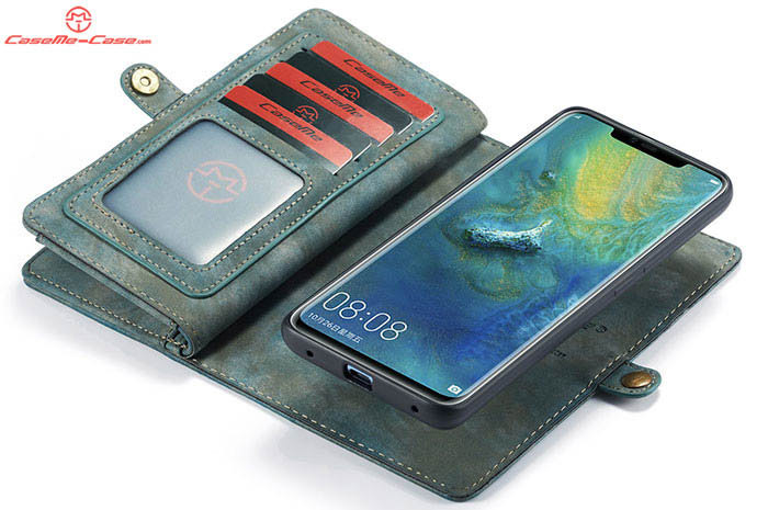 CaseMe Huawei Mate 20 Pro Zipper Wallet Magnetic Detachable 2 in 1 Folio Case