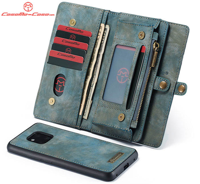 CaseMe Huawei Mate 20 Pro Zipper Wallet Magnetic Detachable 2 in 1 Folio Case