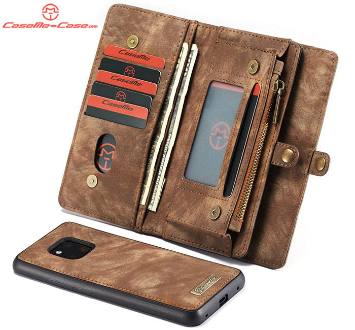 CaseMe Huawei Mate 20 Pro Zipper Wallet Magnetic Detachable 2 in 1 Folio Case