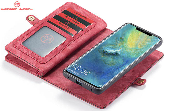 CaseMe Huawei Mate 20 Pro Zipper Wallet Magnetic Detachable 2 in 1 Folio Case