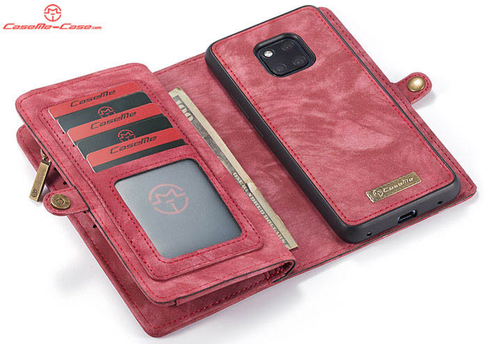 CaseMe Huawei Mate 20 Pro Zipper Wallet Magnetic Detachable 2 in 1 Folio Case