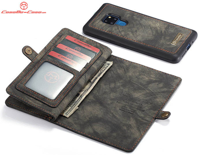 CaseMe Huawei Mate 20 Zipper Wallet Magnetic Detachable 2 in 1 Folio Case