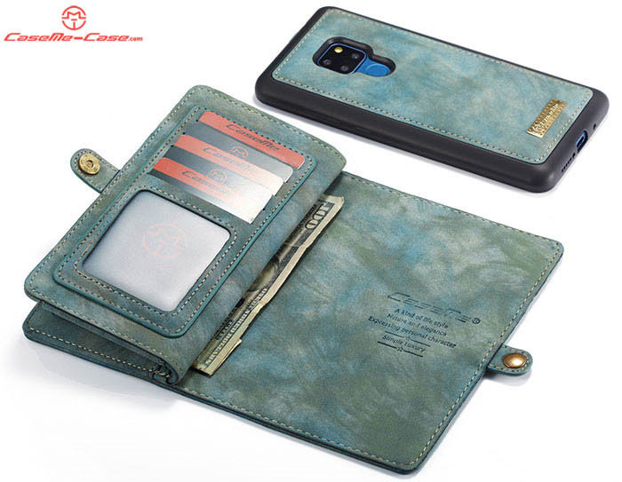 CaseMe Huawei Mate 20 Zipper Wallet Magnetic Detachable 2 in 1 Folio Case