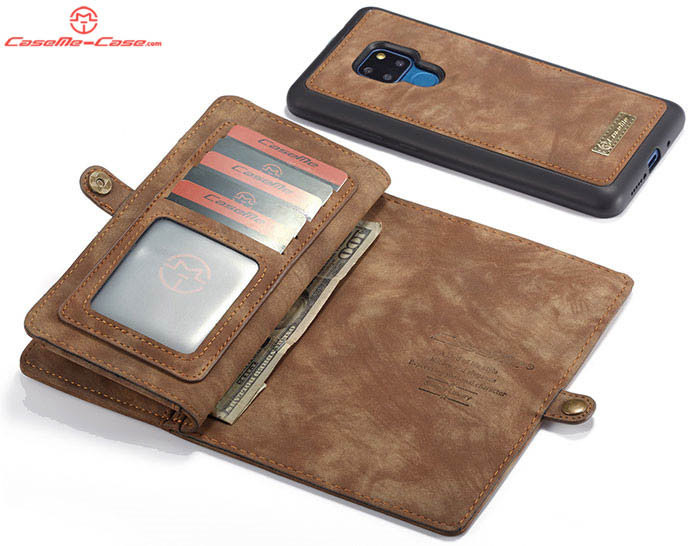 CaseMe Huawei Mate 20 Zipper Wallet Magnetic Detachable 2 in 1 Folio Case