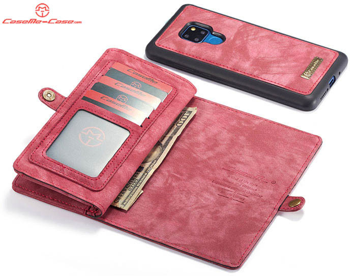 CaseMe Huawei Mate 20 Zipper Wallet Magnetic Detachable 2 in 1 Folio Case