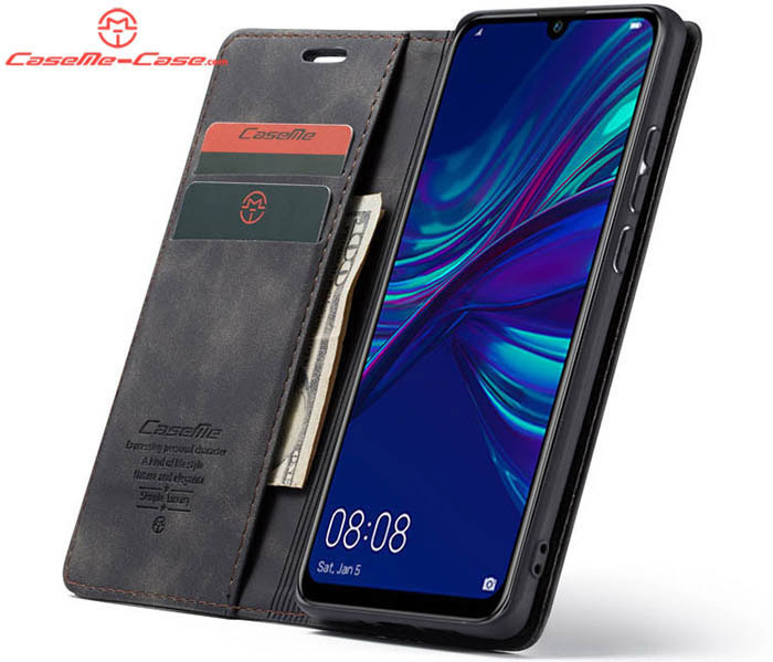 CaseMe Huawei P Smart 2019 Retro Wallet Kickstand Magnetic Flip Leather Case