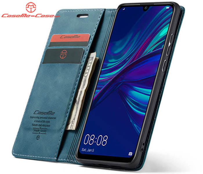 CaseMe Huawei P Smart 2019 Retro Wallet Kickstand Magnetic Flip Leather Case