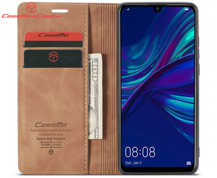 CaseMe Huawei P Smart 2019 Retro Wallet Kickstand Magnetic Flip Leather Case