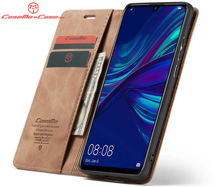 CaseMe Huawei P Smart 2019 Retro Wallet Kickstand Magnetic Flip Leather Case