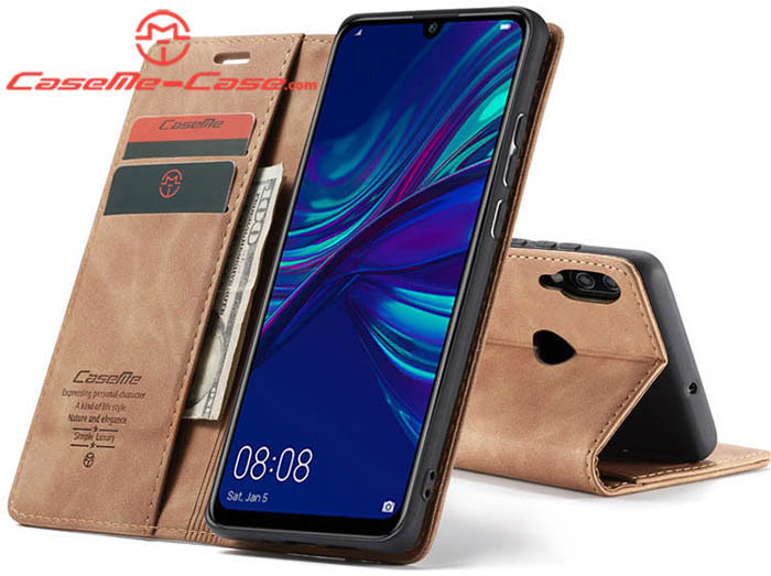 CaseMe Huawei P Smart 2019 Retro Wallet Kickstand Magnetic Flip Leather Case