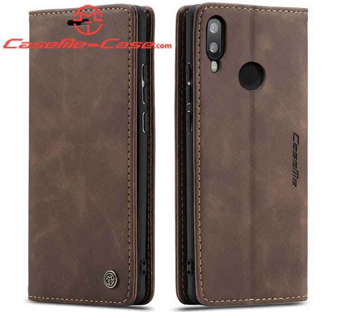 CaseMe Huawei P Smart 2019 Retro Wallet Kickstand Magnetic Flip Leather Case