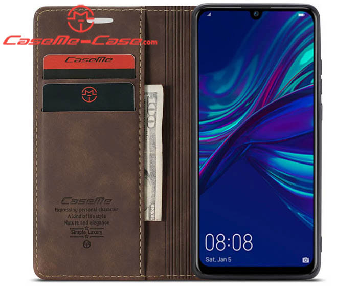 CaseMe Huawei P Smart 2019 Retro Wallet Kickstand Magnetic Flip Leather Case